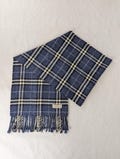 Authentic Burberry Classic Check Scarf Blue - Used 90% Merino wool 10 Cashmere.
