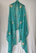 Hand Embroidered Cotton Silk Dupatta | Ethnic Heavy Work Handmade Dupatta Stole | Indian Gota Patti Hand Art |Wedding Party Stoles & Scarves