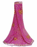 Elaborate genuine Indian Dupatta, in fuschia/cerise,  embellished with copper sequins & gold sequins measuring 208cm x 83cm