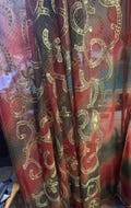 Elaborate genuine Indian Dupatta, in mid/dark browns,  embellished with copper sequins & gold sequins measuring 206cm x 103cm