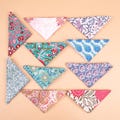 10pcs Floral Block Printed Cotton Bandana, Handmade Organic Scarf, Unisex, Unique Eco-Friendly Gift Idea, Cotton Face Wrap