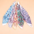 Set of 5 - Colorful Block Print Organic Cotton Bandana, Handmade Boho Paisley Scarf, Unisex Sustainable Fashion Gift Accessory