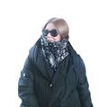 Neck gaiters - wool crochet Hooded Scarf in Granny Square design