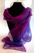 Handpainted pure silk chiffon scarf - Fuchsia