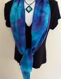Hand Painted Silk Scarf.  Fused glass pendant sold separately on Bloomsofsilk