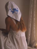 Vintage Cotton Embroidered Headscarf Handmade