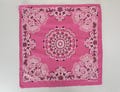 Vintage Cotton Bandana: Pink or Green Paisley Floral Scarf