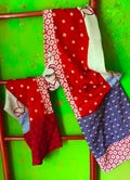 Scarf, patchwork, antique/vintage, blue/red, lively, cheerful eye-catcher, designer scarf, unique piece made of kimono silk, hand-picked, sustainable