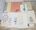 Vintage 1960s Hand Embroidered Dish Towel,