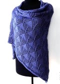 Knitted blue cotton shawl, knitted cotton wrap, women's summer shawl, cornflower shawl, blue lace wrap, blue-violet shawl, cornflower wrap