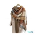 Plaid Cashmere Shawl Poncho: Luxury Winter Scarf with Tassels