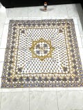 Gaffen Majnun shemagh saudi scarf, Syrian Lassi fabric lantern pattern, king size, finely embroidered, thin and soft, comfortable to wrap.