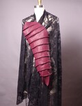 Avant-Garde Gothic Tulle Shawl: Leather Detail Scarf