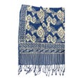 Handmade Batik Scarf, 100% Soft Cotton, Grey, Pewter Sky, Blue, Light Blue, Azure, Soft Shawl for Women, Boho Wrap, Stole, Cloud, Cover Gift