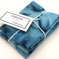 Hand Dyed Handkerchiefs Cotton Hankies Set of 3 - Navy Blue Royal Turquoise Handkerchief Eco Friendly Mens Ladies Grandpa Dad Gift 0824