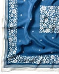 Santorini Blue 100% Silk Bandana Scarf 23" Square Western Style Accessories