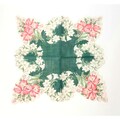 Vintage Midcentury Green Floral Handkerchief  NEW old stock