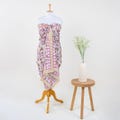 Blue Cotton Sarong Wrap: Zigzag Floral Block Print Beach Cover-Up