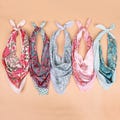 Set of 5 - Organic Cotton Bandana, Block Print Paisley Scarf, Lightweight Neck Wrap, Boho Unisex Fashion Accessory, Eco Gift For Men & Women