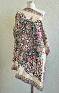 Vintage 100% Silk 35" x 35" Square Scarf Colorful Silk Neckerchief Silk Scarf Gift Floral Silk Neck Scarf Hand Rolled Edges 35" x 35"