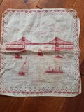 Brooklyn Bridge Handkerchief Rare Estate Collectible Boat Water Bridge Theme Theme