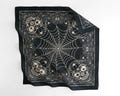 Halloween Belige Black Bandana with Spider Skulls – Gothic 100% Cotton Headscarf, Spooky Festival Wrap, Alternative Dark Gift for Her