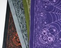 Gothic Spider Skull Bandana, Spooky Purple Halloween Cotton Scarf, Dark Alternative Green Hair Wrap, Purple Festival Accessory, Unique Gift