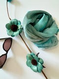 Hand-Marbled 100% Mulberry Silk Scarf – 35” Square | Large Silk Hair Wrap, Head Scarf, Neck Scarf