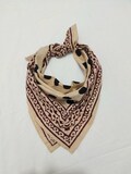Handcrafted Cotton Polka Dot Bandana: Boho Chic Scarf, Beige 21" Square