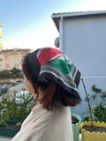 Palestinian Keffiyeh Scarf: Satin Olive Branch Bandana