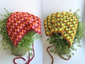Crochet Bandana Headscarf Hippie Grannysquare 70s Hair Accessory