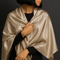 Double Faced Gold Dark Beige Pure Mulberry 100 Silk Scarf for Women 100 Natural Silk Charmeuse Scarves Luxury Unique Gift For Her 40 Momme