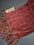 Handwoven Warm Terra Cotta Rayon Chenille Scarf