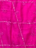 Magenta color pure chiffon orna has square design self color reshmi thread,sequinsemb work.Indian orna,Head Bandanna stole for girls& women,