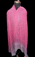 Vintage indian gujarati kutchi rabari multi colour with heavy hand phulkari flower embroidery georgette dupatta stole scarf wrap hijab veil