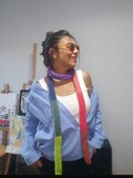 Colorful Warm Wool Skinny Scarf for Winter