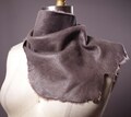 Reversible Leather & Faux Fur Scarf: Gray Neck Wrap, Versatile Belt