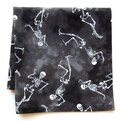 Dancing Skeleton Halloween Handkerchief, Hocus Pocus, 14" Haunted Pocket Square, Halloween Birthday Gifts