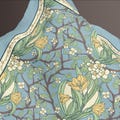 Elegant Lilies & Hawthorne Silk Scarf, May Birth Flower, Vintage Botanical Design, Luxury Square Wrap, Bandana, Hair Scarves, blue yellow