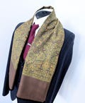 Vintage 60s Wool Scarf: Art Neuvo Green Retro Necktie