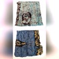 Vintage Indian Hand Dyed Silk Scarves Set Of 2