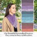 Personalized Polyester Scarf Fashion Accessory Gift Idea For Women Neck Wrap Style Bandana Flower Pattern Custom Design Filigree Detail