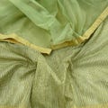 Indian Vintage Green Dupatta Net Mesh Long Stole Hand Embroidered Gota Patti Scarves Veil