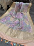 Multicolor Banarasi Dupatta on Vegan Silk / Stole/ Free Shipping in US