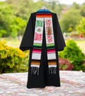 Tricolor Mexican Emblem & Virgen Graduation  Stole