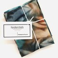 Zero Waste Reusable Handkerchiefs Set of 3 Hankies - Eco Friendly Cotton Tissues Mens Ladies Grandpa Dad Gift Orange Navy Blue 0829