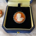 Gold Toned Vintage Cameo Scarf Ring Yellow Gold Estate Jewelry
