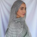 Stylish Arab Chiffon Scarf Hijab Keffiyeh Shawl Women Muslim Headscarf Islamic Prayer Wrap Lightweight Breathable Long Modest Scarf