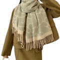 Women Soft Cotton Teddy Bear Scarf, Pashmina Women Tassel Scarf, Plushie Print Scarf, Gift for Animal Lover, Non Itch Scarf,Letter Box Gift