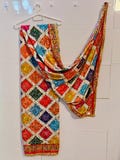 Multicolor Jacquard Silk Patchwork Dupatta with Mirror Work, Banarasi  Ajrakh Prints – Ethnic Wedding & Festival Wear Stole